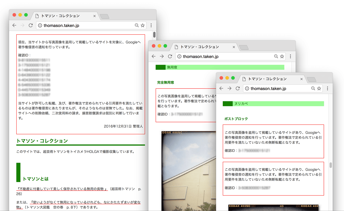 所有サイトの証明